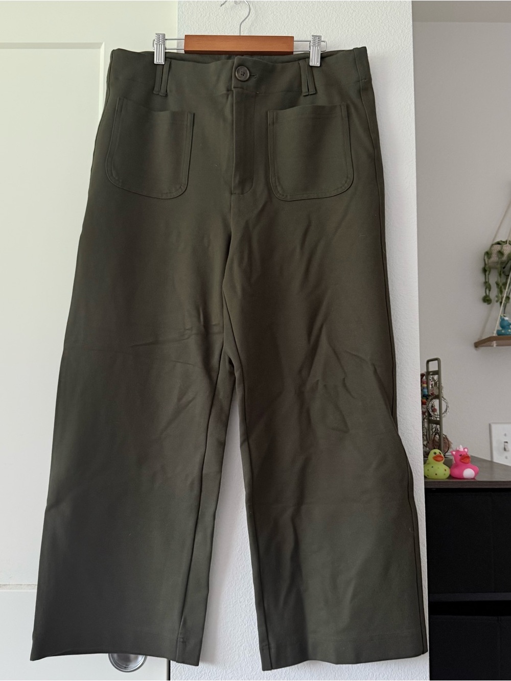 a new day Dark Olive Wide-Leg Cropped Pants